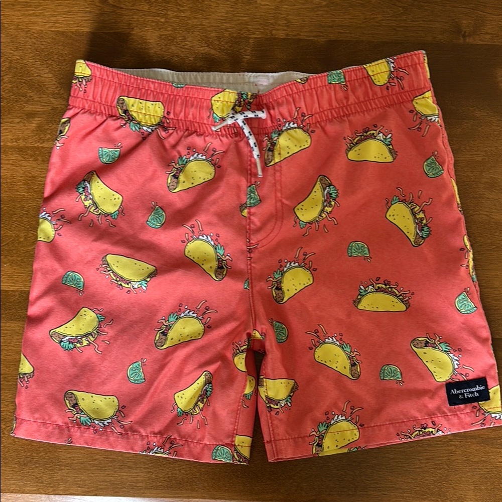 Abercrombie & Fitch Coral Taco Print Swim Shorts 11/12